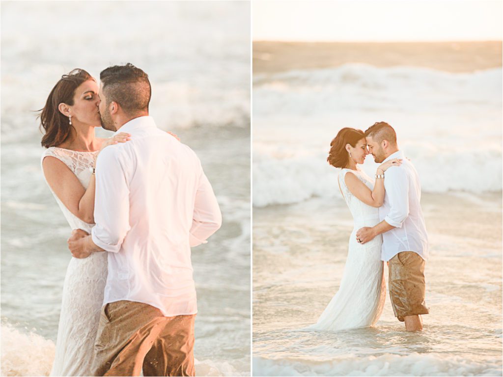 Couple on the beach during a Trash the Dress Session in St Pete Beach FL