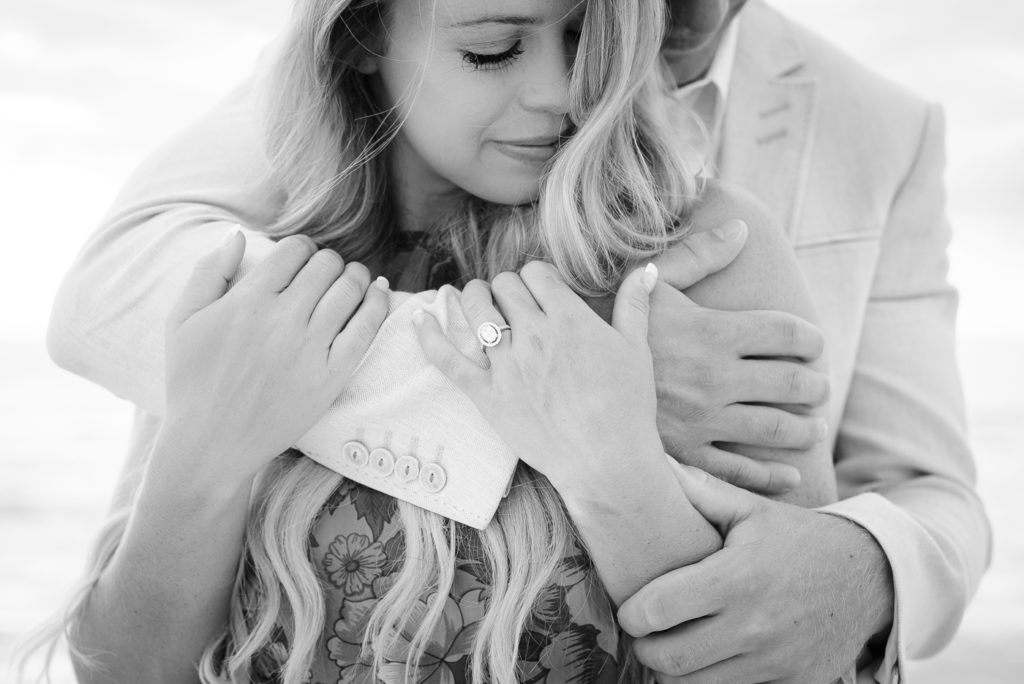 Clearwater Beach Photographer Black and White Hug