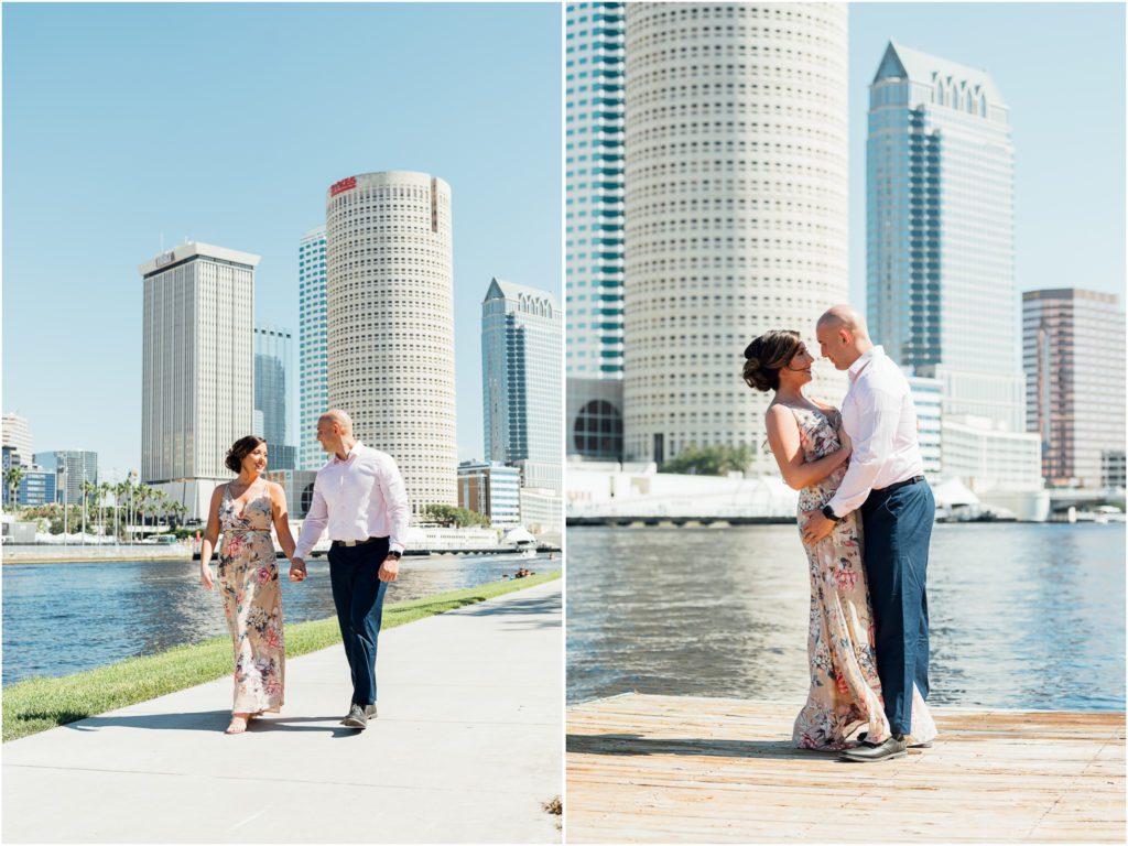 tampa skyline couple portraits